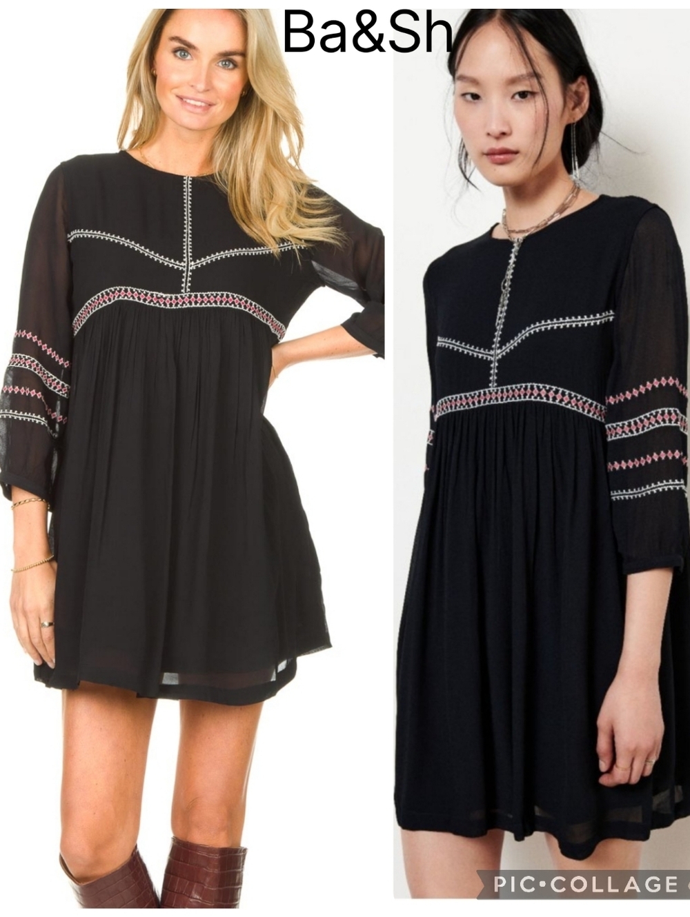 BA&SH COLOMBE DRESS - CARBONE Sz M Like New